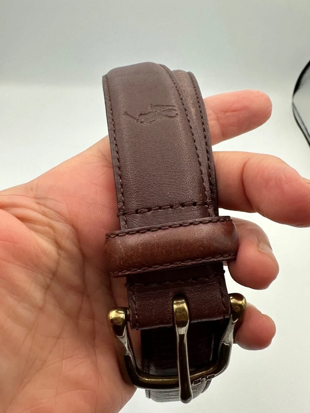 Polo Ralph Lauren Vintage Italian Leather Belt Sz34 Used